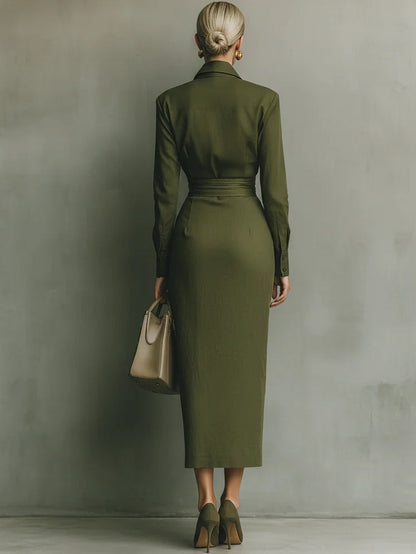 VESTIDO | LARGO VERDE MILITAR